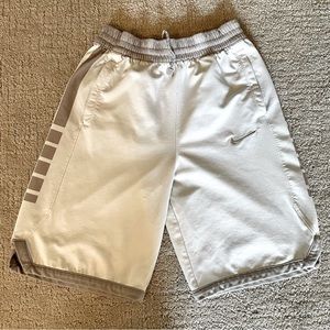 Nike men’s XL dry fit basketball athletic shorts. Gray and white.